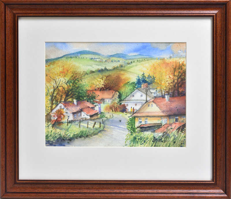 Miroslav Dyl, Z Valašska - v říjnu - akvarel