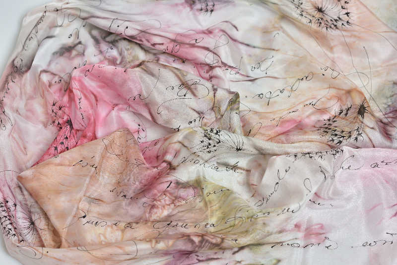 Hedvábná šála 35 x 130 cm - pampeliška