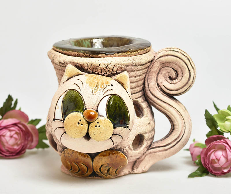 Keramická aroma lampa kočka