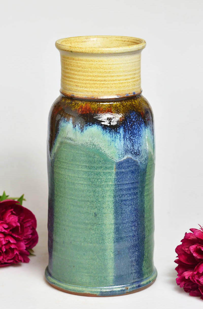 Keramická váza tyrkysovomodrá