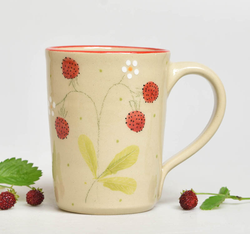 Keramický hrneček jahůdka - 2dcl