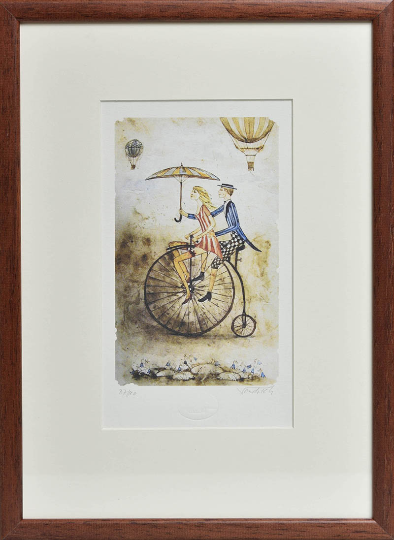 Aleš Vondřich, Pár na velocipédu, autorský tisk na grafický papír