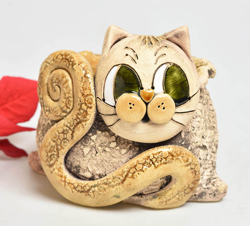 Keramický obal na květináček malý - kočička
