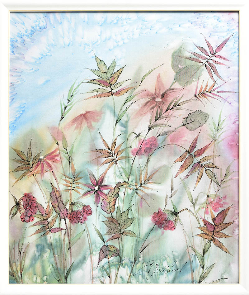 Eva Jurčíková, Louka - malba na hedvábí