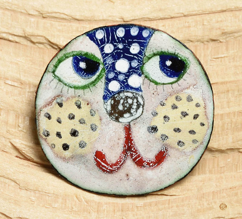 Smaltovaná brož - kočka