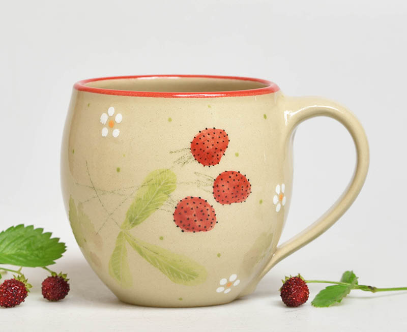 Keramický hrnek jahůdka - 3dcl