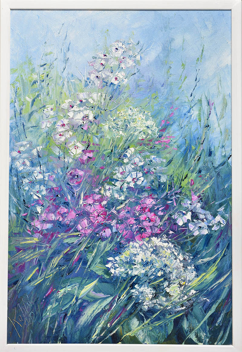 Pavel Kabeláč, Floxy s hortenzii - olej na plátně