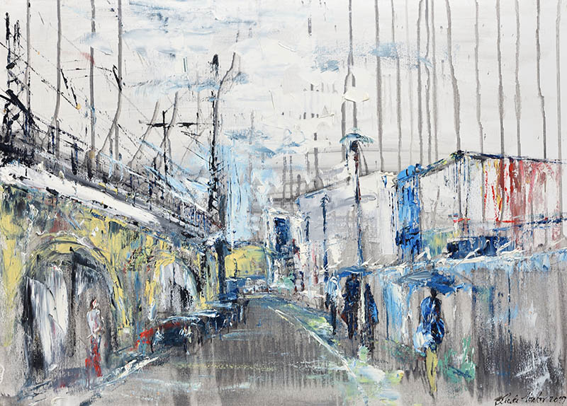 Linda Vontor, Předměstí Berlína - olej na plátně