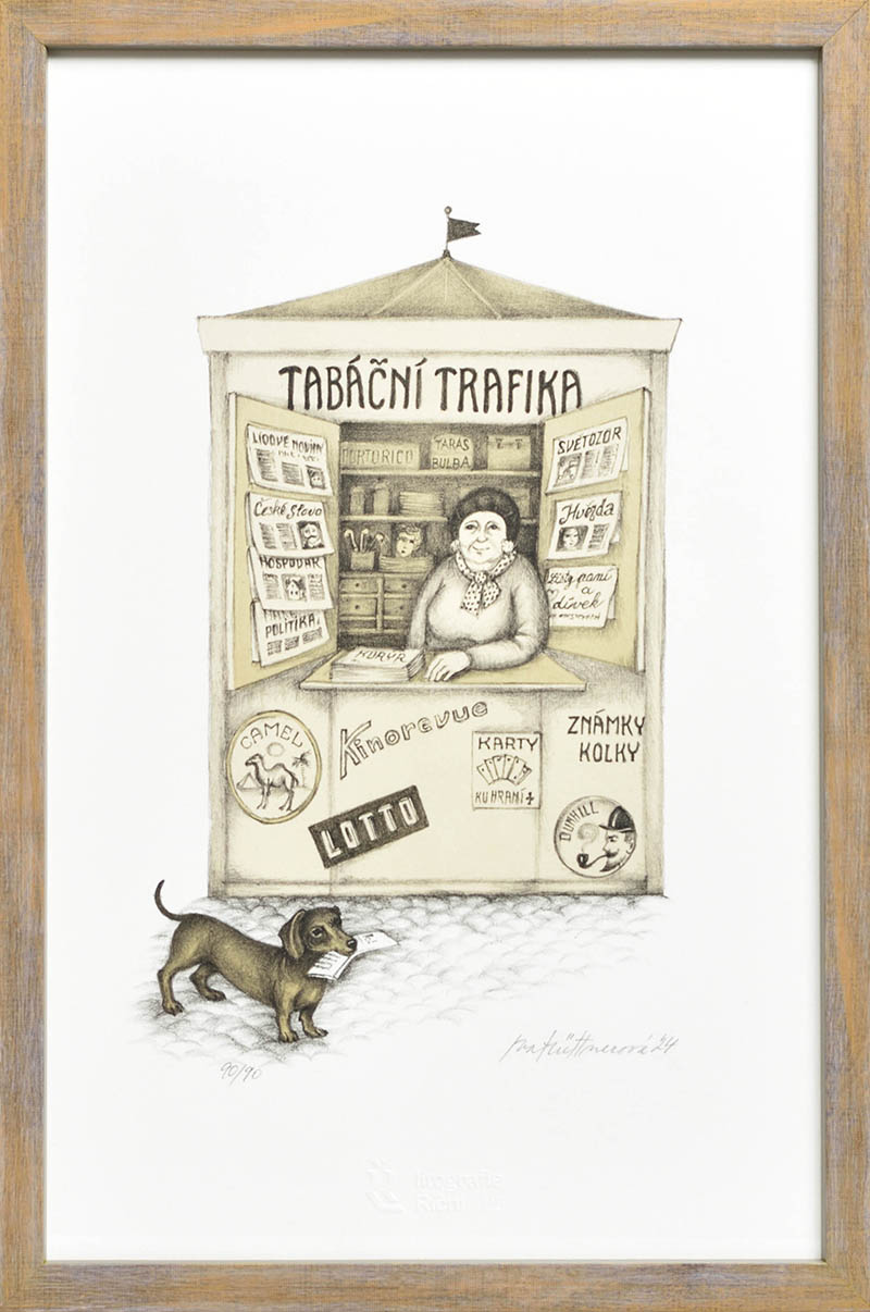 Iva Hüttnerová, Tabáční trafika - litografie