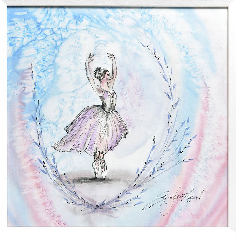 Eva Jurčíková, Baletka Lídie - malba na hedvábí