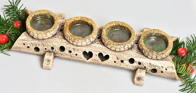 Keramický adventní svícen 