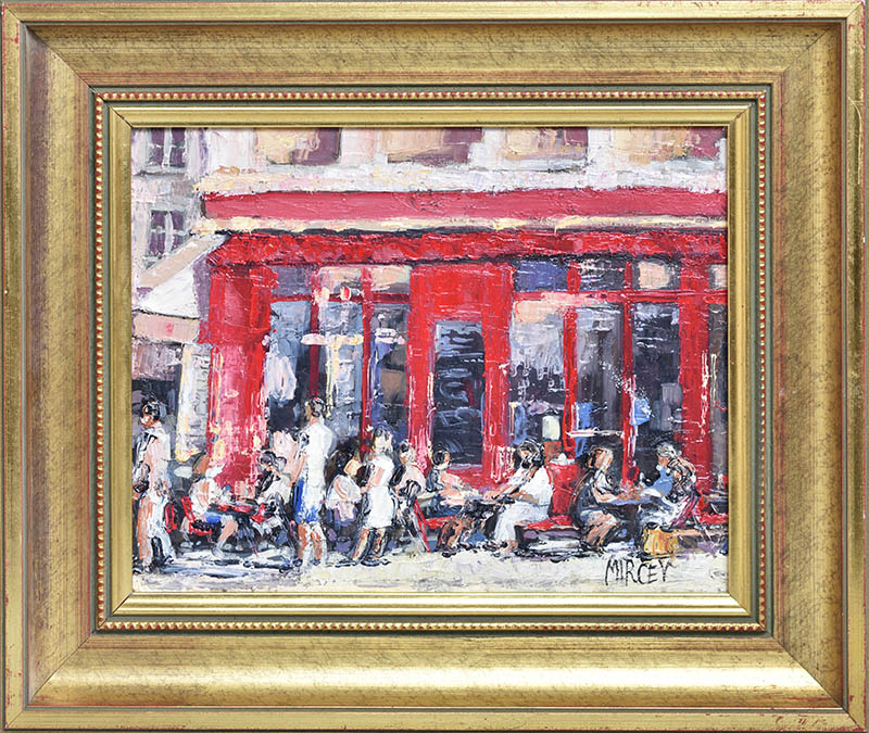 Petr Mirčev, Kavárna u Montmartre - olej na sololitu