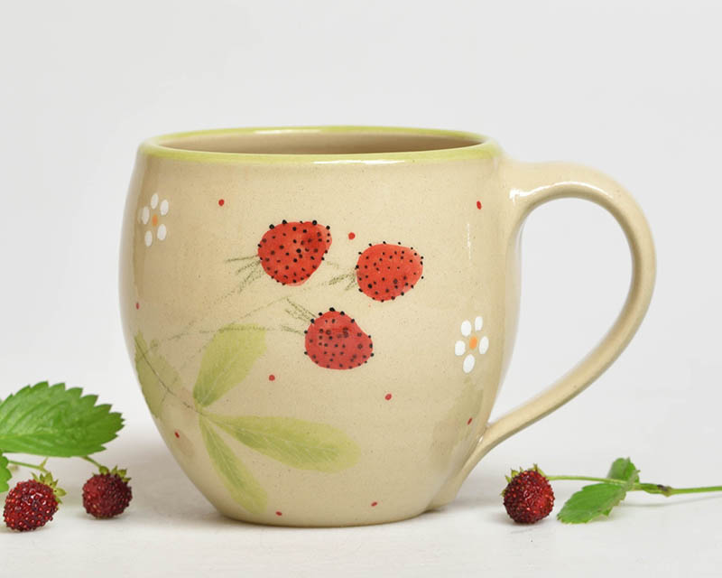Keramický hrnek jahůdka - 3dcl