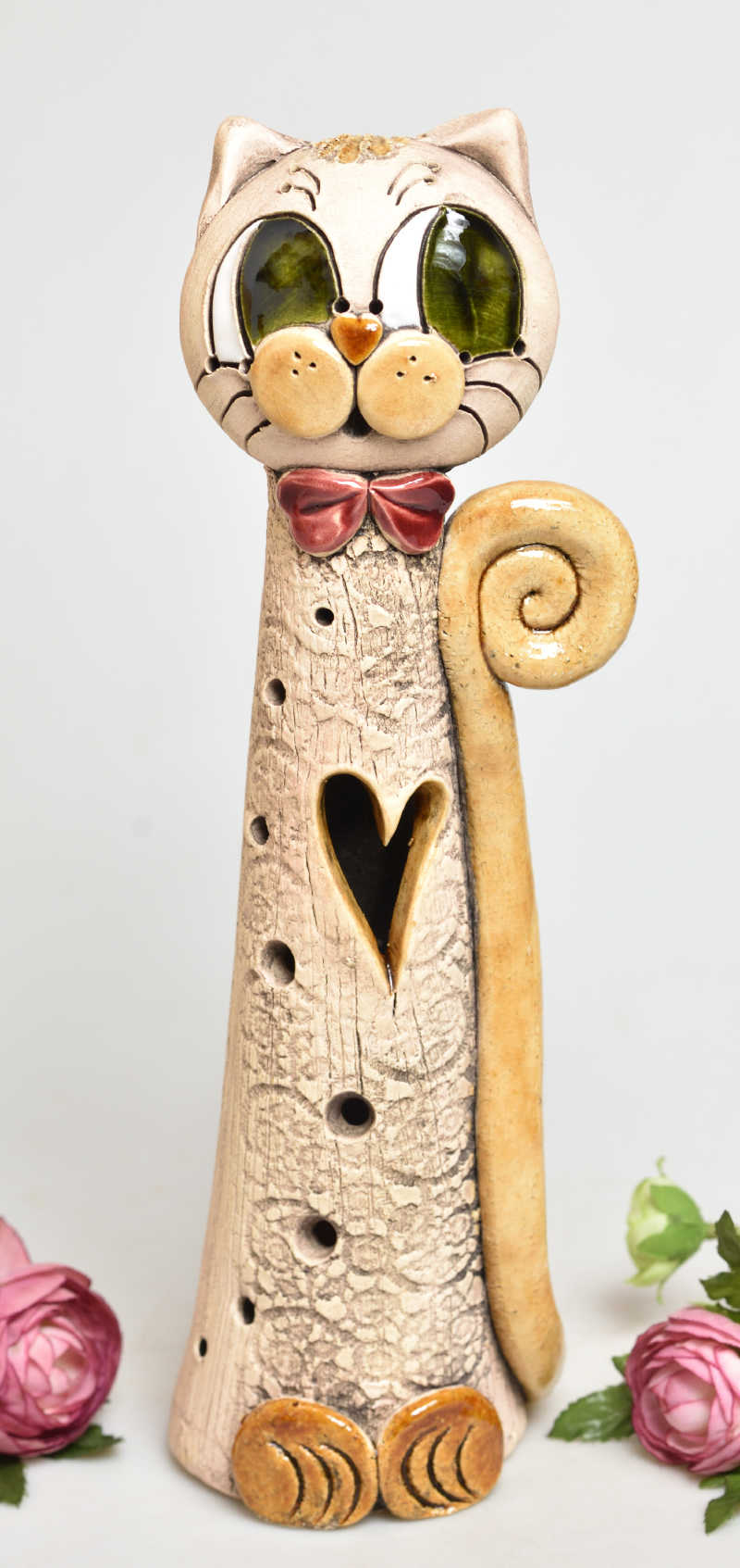 Keramická vysoká figurka kočky