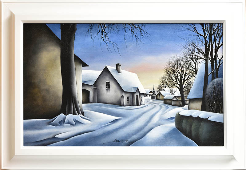 Petr Špaček, Zima v Odranci - olej na sololitu