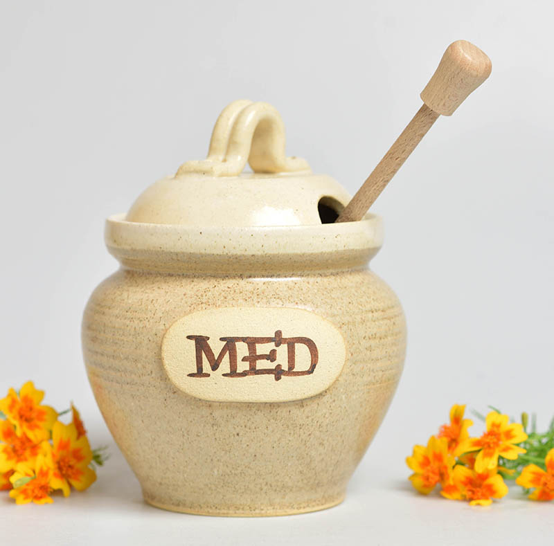 Keramická dóza na med malá - 4dcl