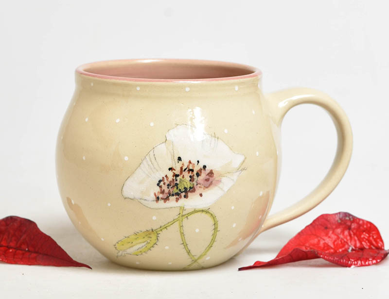 Keramický hrnek vlčí máky - 4,5dcl