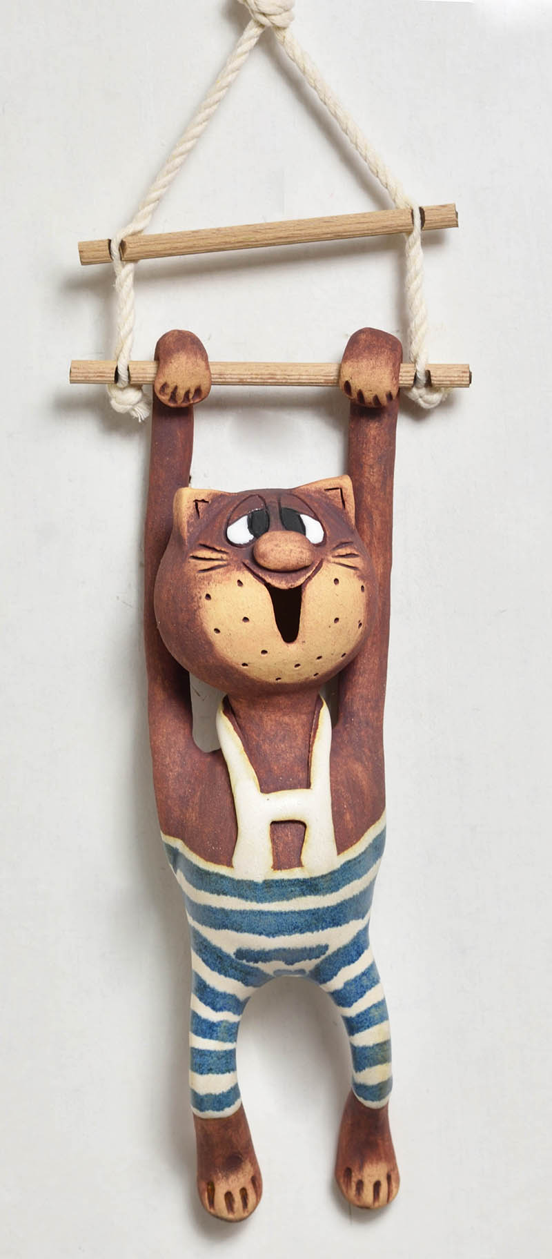 Keramická kočka na zavěšení