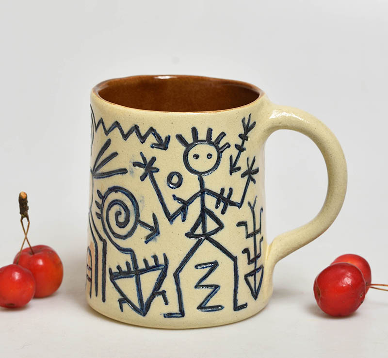 Keramický hrnek s ornamenty - 3dcl