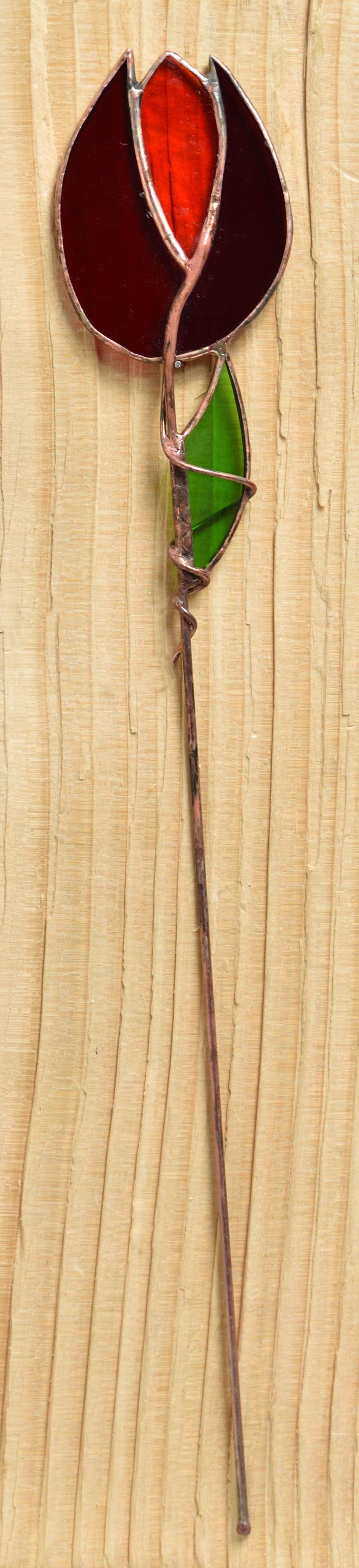 Vitrážový tulipán zápich