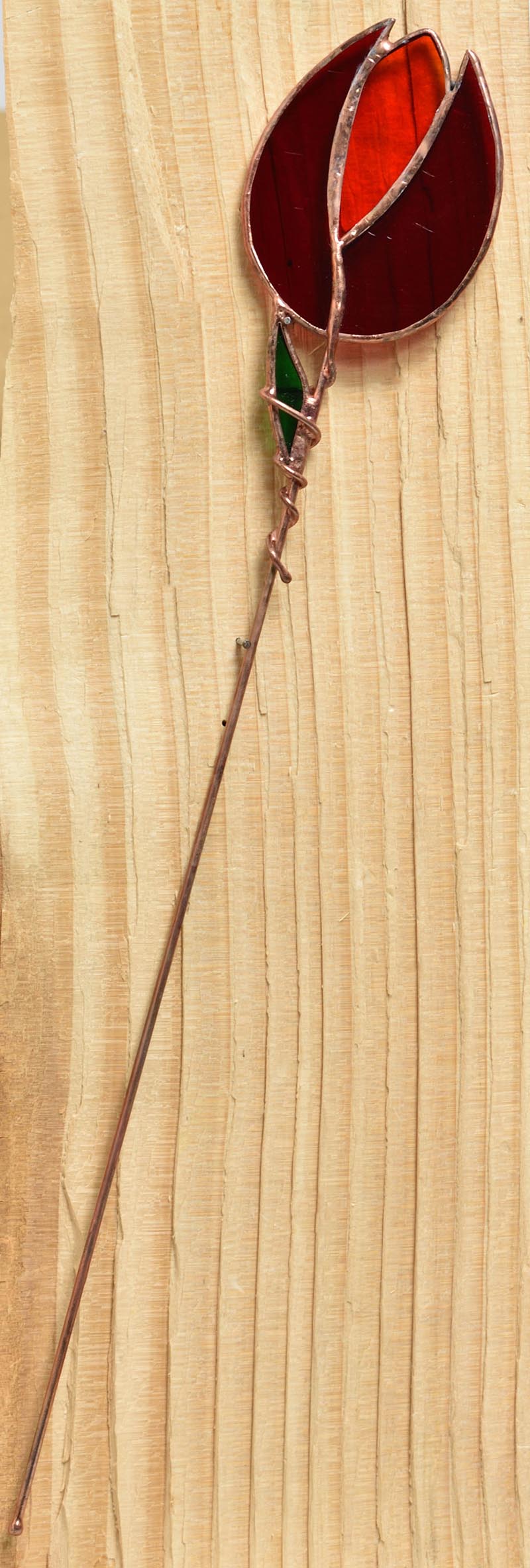 Vitrážový tulipán zápich