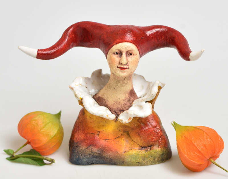 Keramická bysta klauna