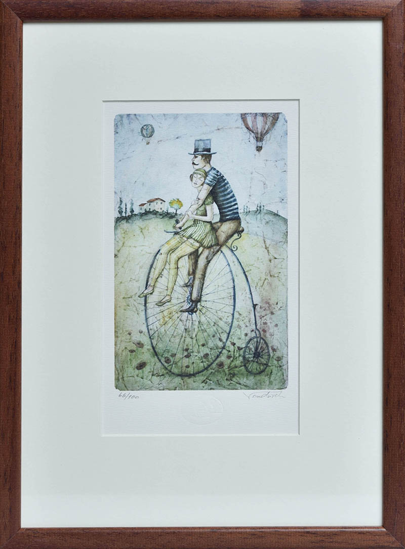 Aleš Vondřich, Pár na velocipédu, autorský tisk na grafický papír