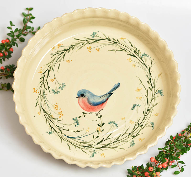 Keramická zapékací mísa velká - ptáček