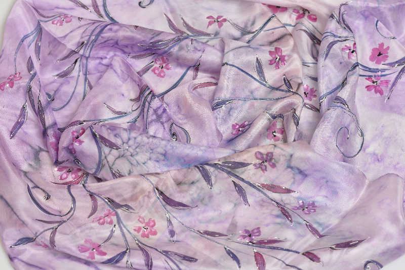 Hedvábná šála 35 x 130 cm - fialová