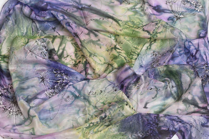 Hedvábná šála 35 x 130 cm - tm.fialová