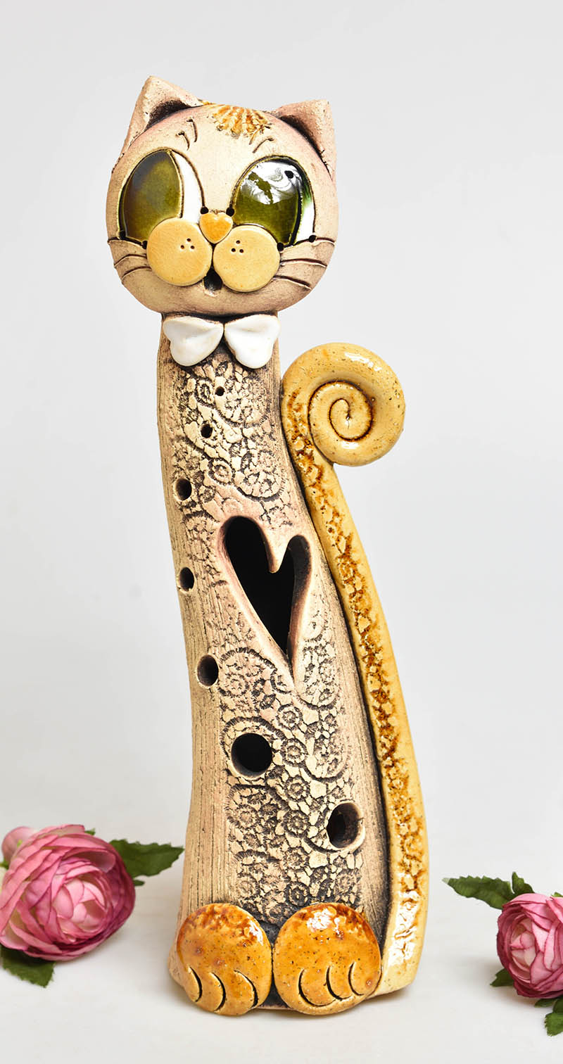 Keramická vysoká figurka kočky 