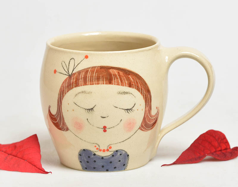 Keramický hrnek dívka - 3dcl