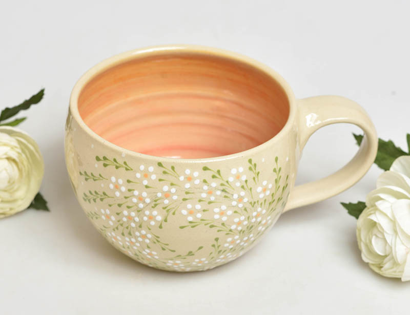 Keramický hrnek květinový věneček - 0,5l