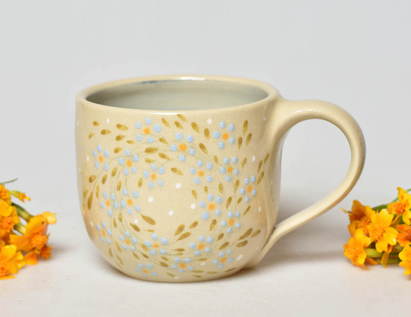 Keramický hrnek květinový věneček - 1,5dcl