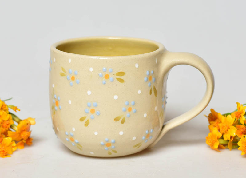 Keramický hrneček květinový - 1,5dcl