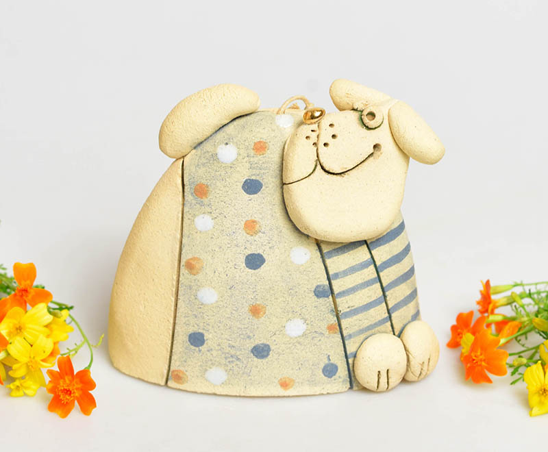 Keramický zvonek pejsek