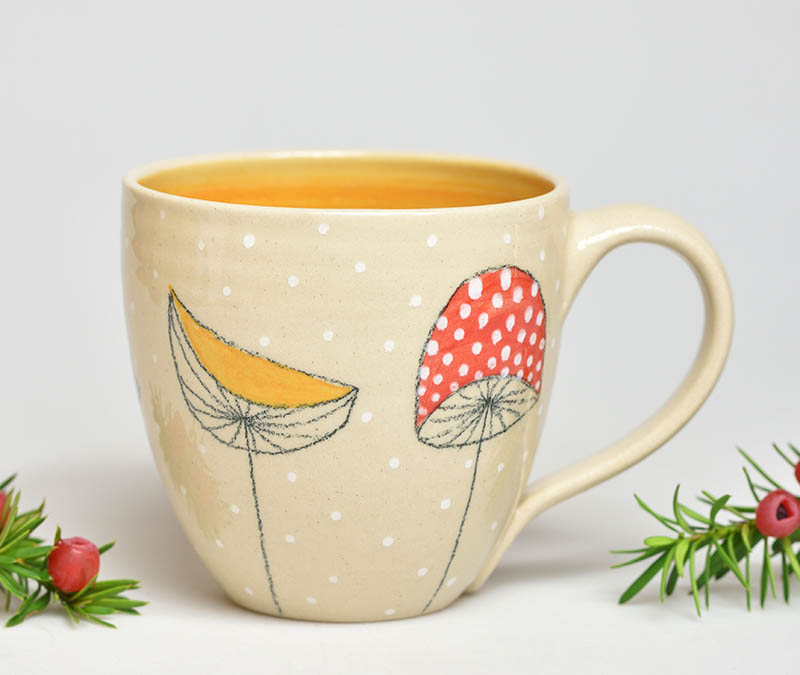 Keramický hrnek houby - 3,5dcl