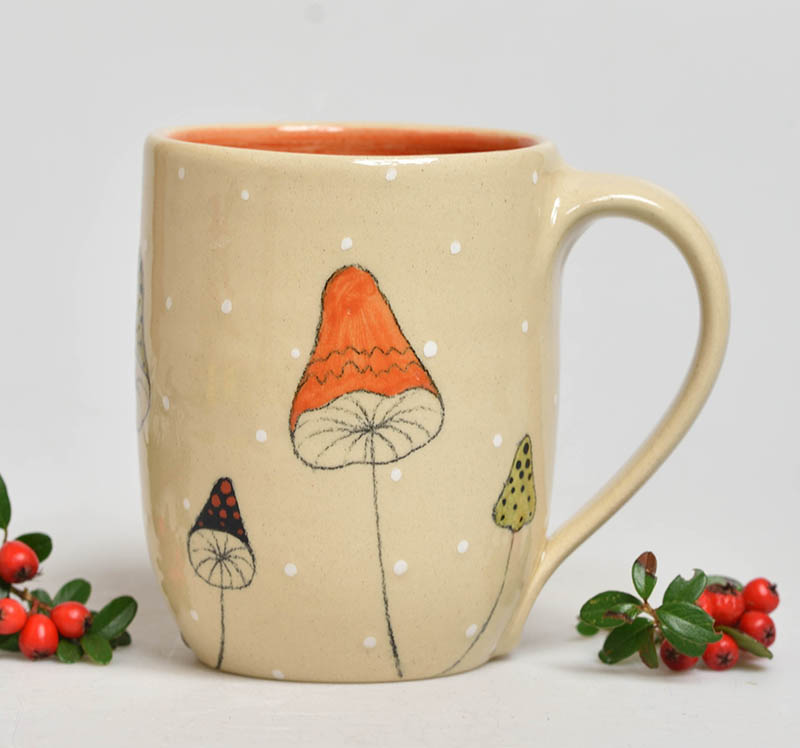 Keramický hrnek houby - 3dcl