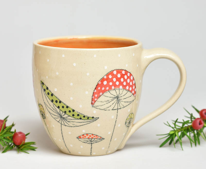 Keramický hrnek houby - 3,5dcl