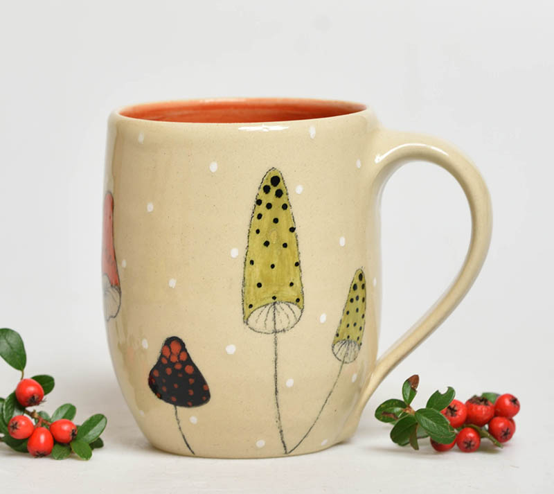 Keramický hrnek houby - 3dcl