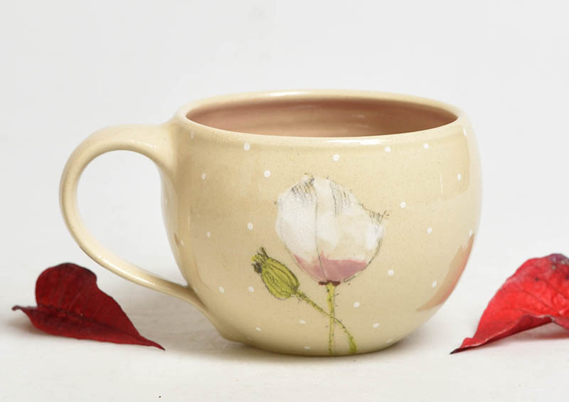 Keramický hrnek vlčí máky - 3dcl