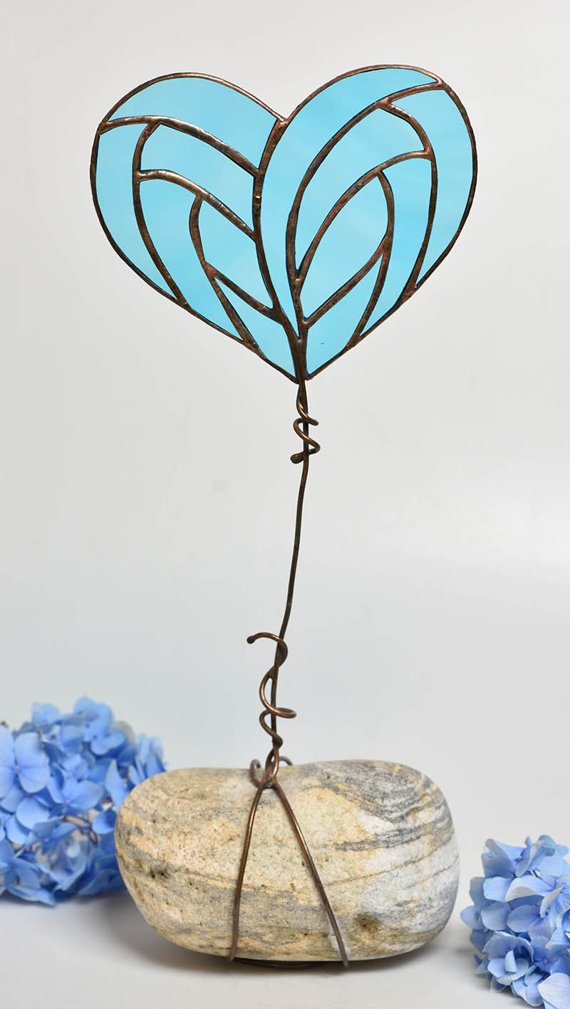 Vitrážové " Srdce na kameni "