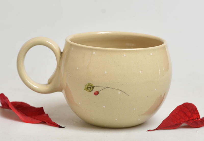 Keramický hrnek s ptáčkem - stehlík obecný - 3dcl