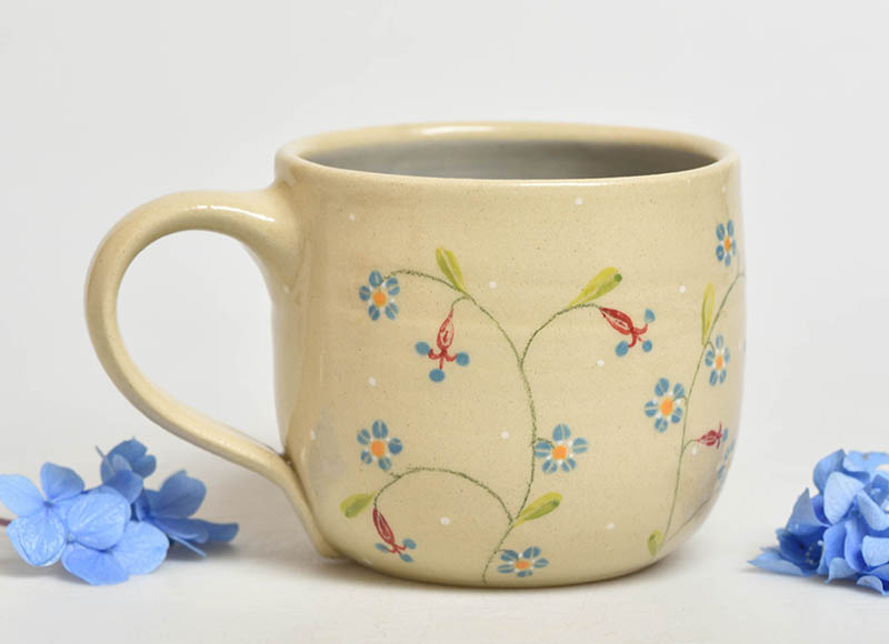 Keramický hrnek pomněnky - 3dcl