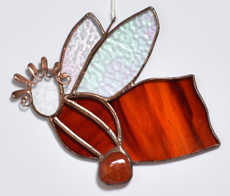 Vitrážový anděl s polodrahokamem velký