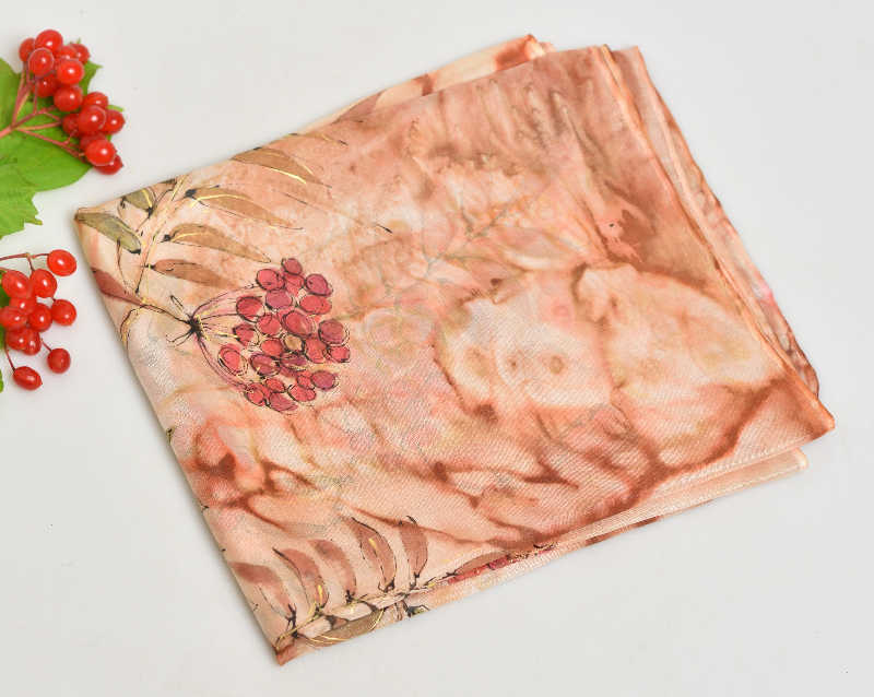 Hedvábná šála 35 x 130 cm - jeřabina