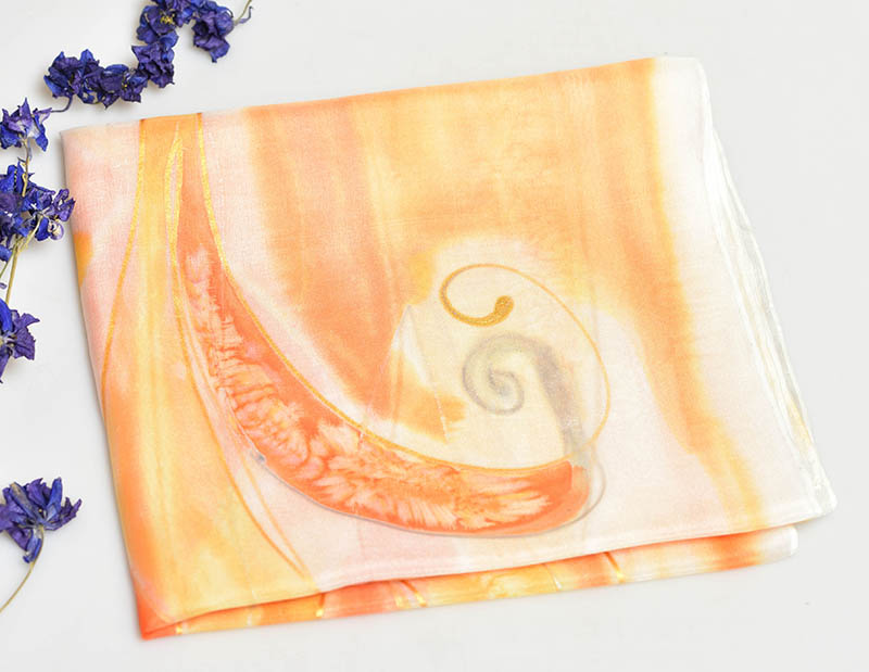 Hedvábná šála 35 x 130 cm - žlutá