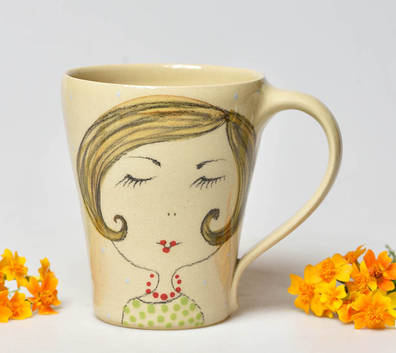 Keramický hrnek dívka blondýnka - 2,5dcl