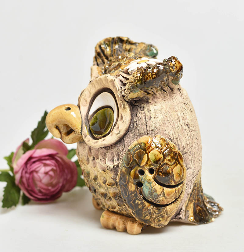 Keramická pokladnička na otevření -  sova