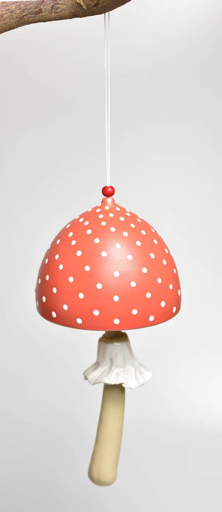 Keramický zvonek mochomůrka červená